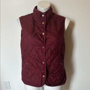 Eddie Bauer Women's Maroon Quilted Vest Size XL
